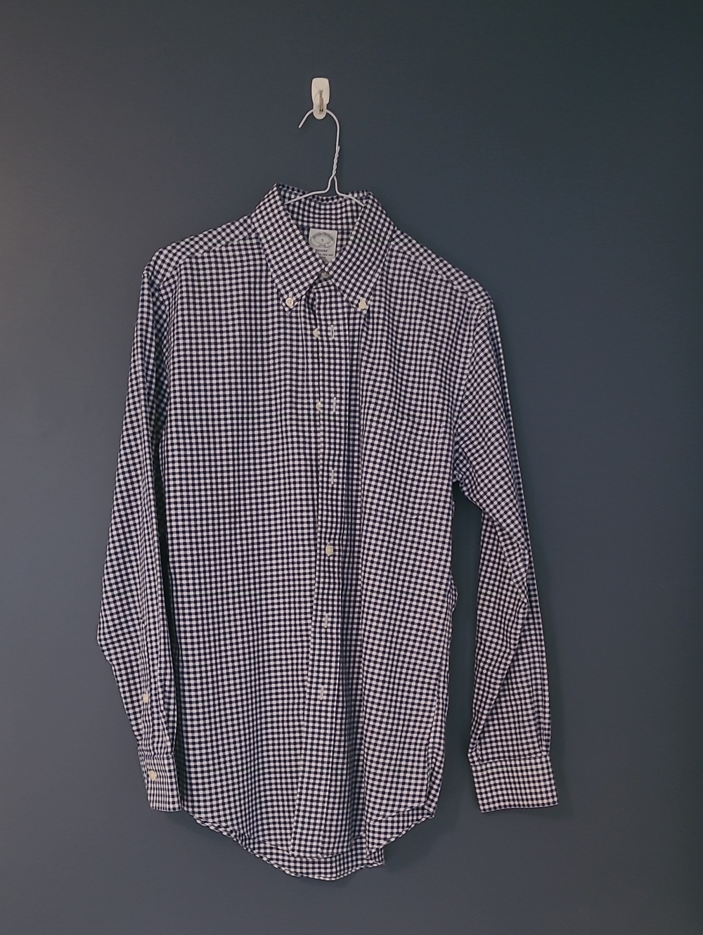 Brooks Brothers Black & White Gingham Button-Down Shirt